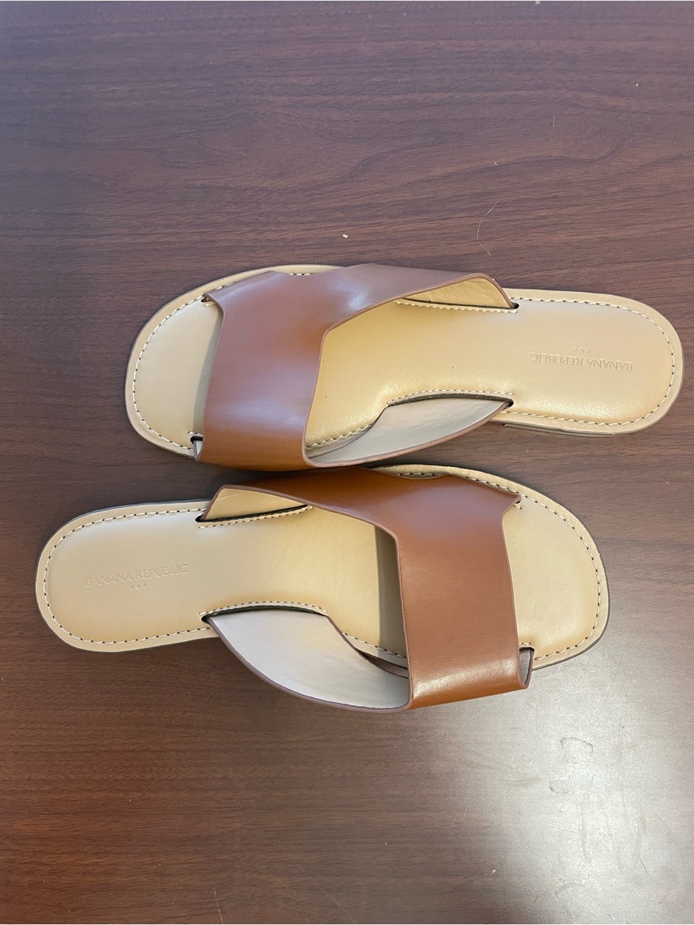 Banana Republic Brown Leather Slide Sandals - Picture 4 of 4